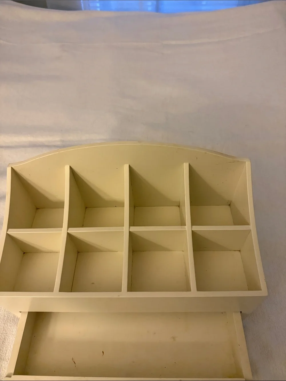 Pottery Barn Teen Wooden Makeup Organizer in Cream with Drawer